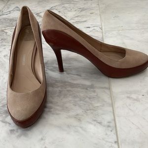 Rockport leather and suede heeled shoes.